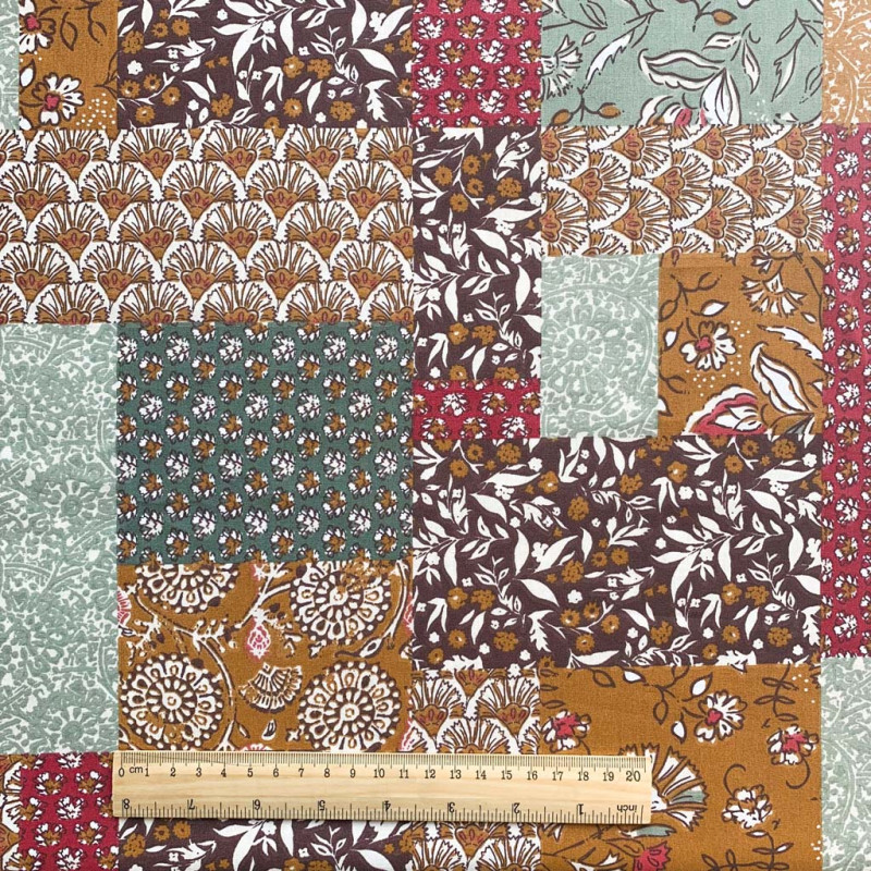 Printed Cotton GUJARAT Rust / Amaranth